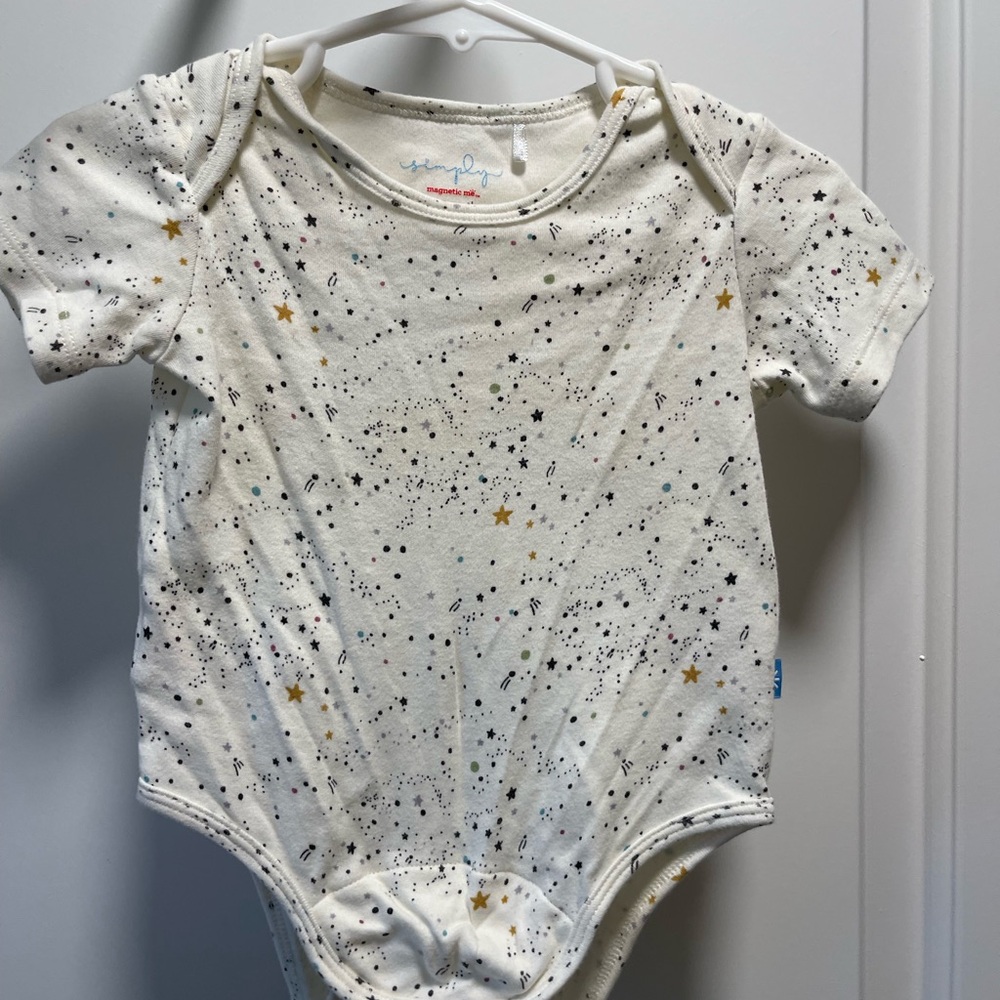 Simply by Magnetic Me Cream Star-Print Baby One-Piece